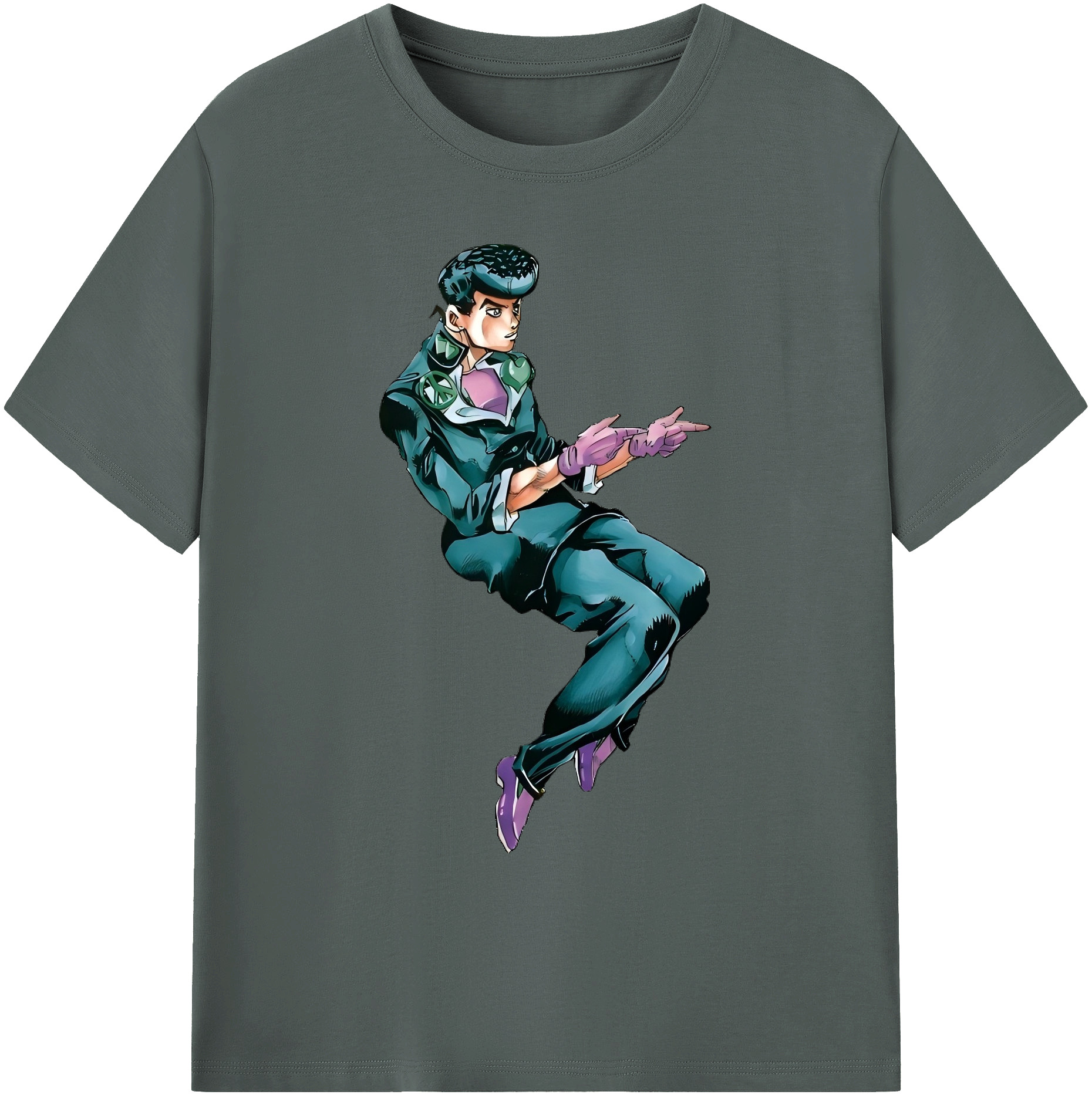 （画像用） ジョジョの奇妙な冒険 ひがしかた じょうすけ JoJo's Bizarre Adventure Higashikata Josuke 綿100％ メンズ半袖Tシャツ｜肌触りやわらか＆通気性